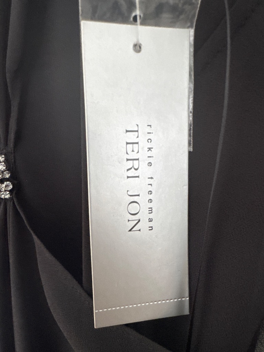 Teri Jon by Rickie Freeman Black Kaftan Style Maxi Dress Size 8 - Picture 4 of 9